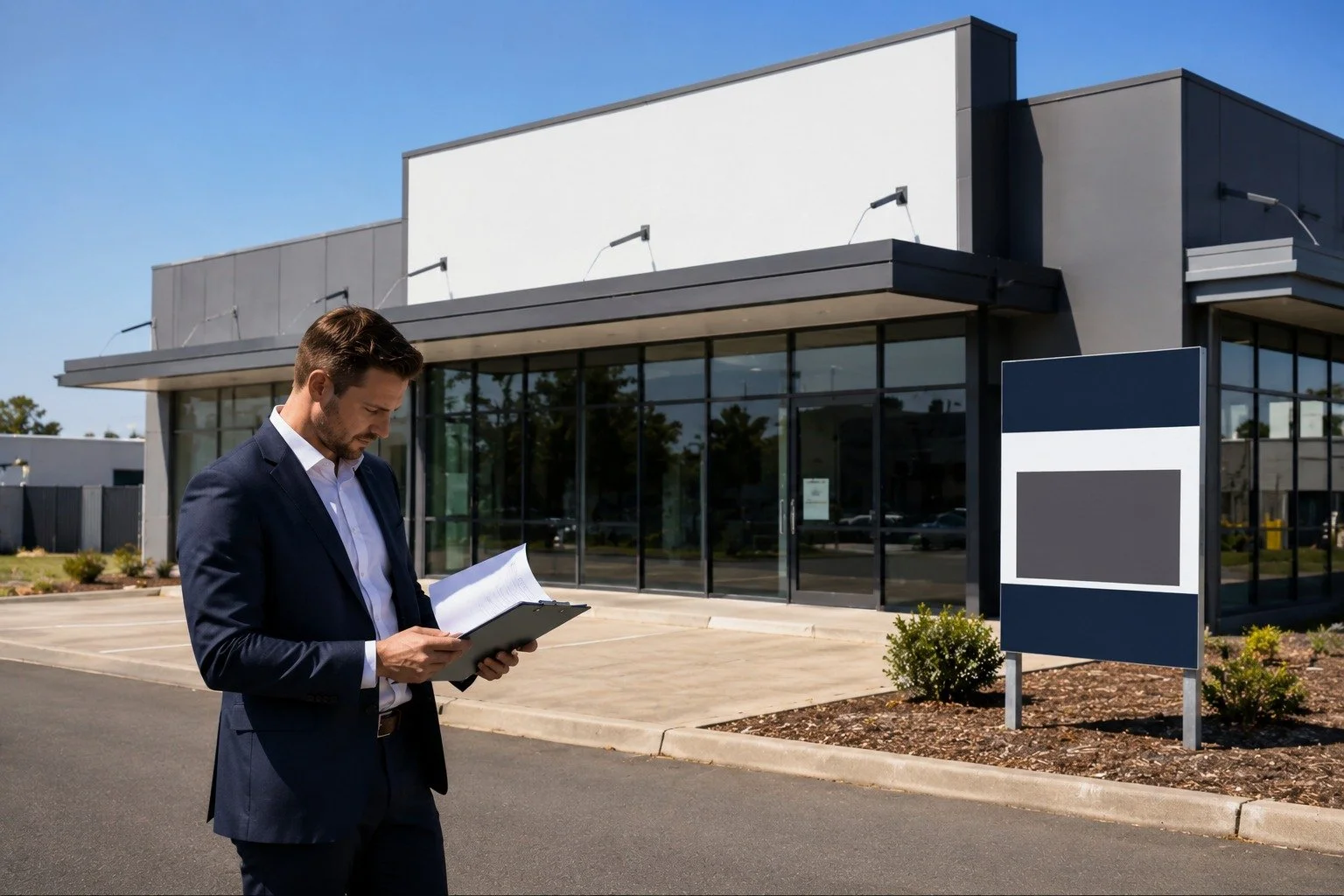 Alt text: Investor reviewing lease terms for a commercial property value-add deal