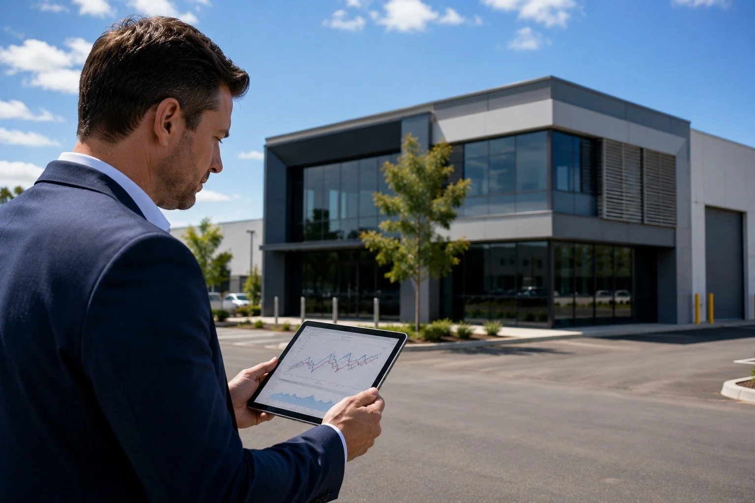 Investor comparing interest rate and inflation scenarios for a commercial property