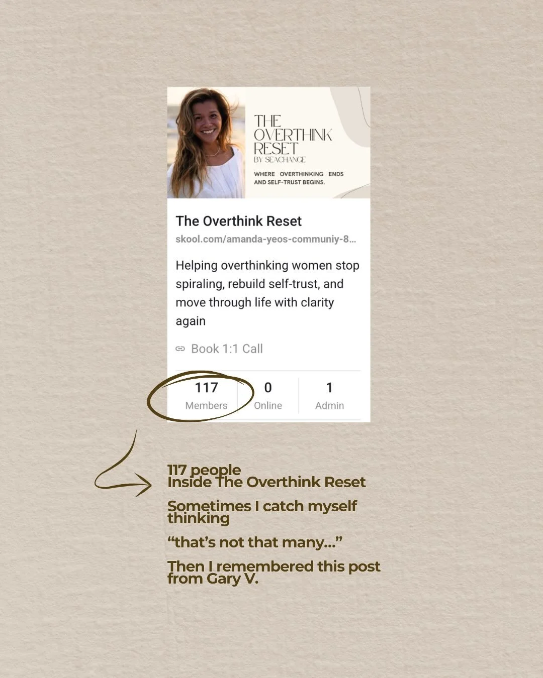 Sometimes we think impact only matters when it&rsquo;s thousands or millions. 

But when I really picture 117 people in a room, learning how to stop overthiiing and find clarity again&hellip; it feels pretty amazing. 

To everyone inside The Overthin