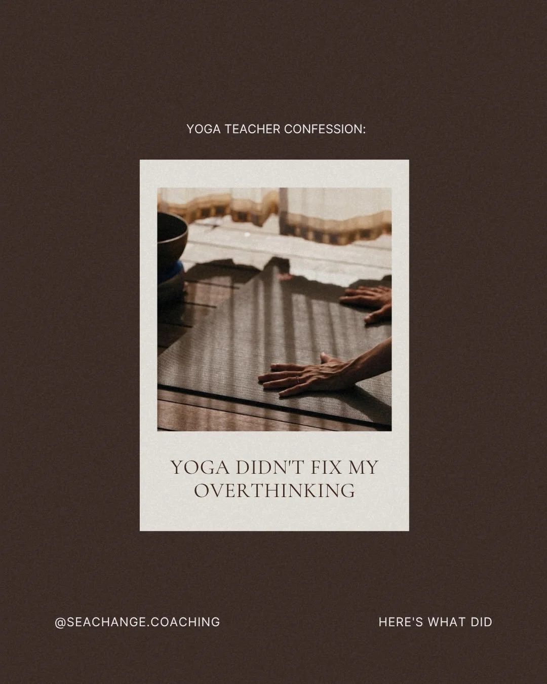 Yoga didn&rsquo;t fix my overthinking. Feeling my feelings did.

I taught yoga for a few years now. I taught people to breathe, to soften, to get out of their heads and into their bodies. And every night, my brain was still going crazy, it had been s