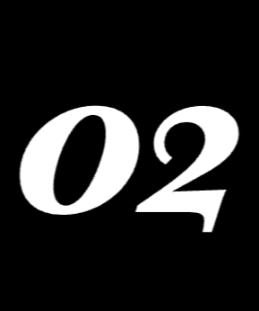 The number '02' in white
