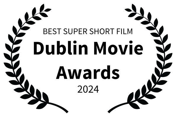 Award logo for the Dublin Movie Awards 2024, featuring black laurel branches and text.