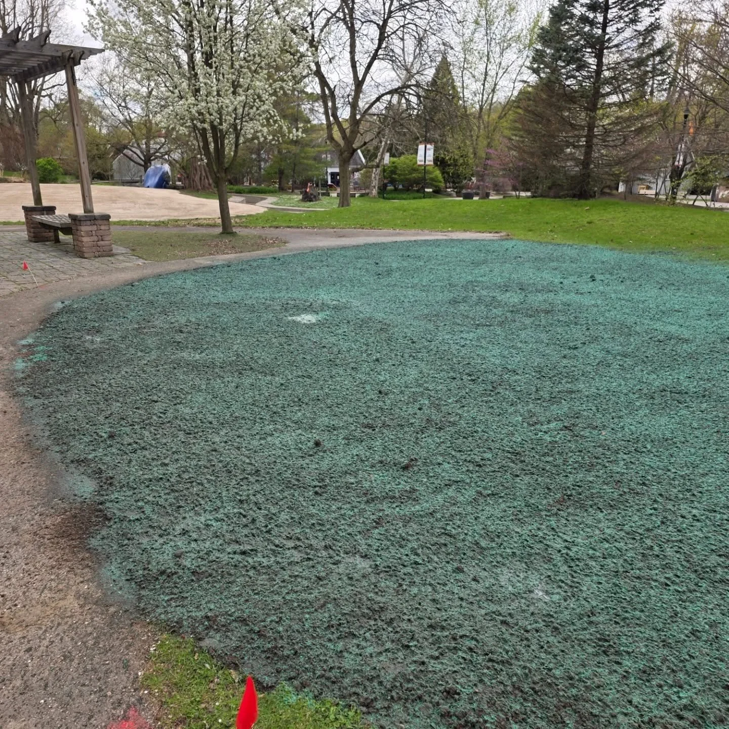 Hydroseeding project 3 today for @steeper_services at @storybookgardens. #hydroseeding #storeybookgardens #woodfiber #bondedfibrematrix