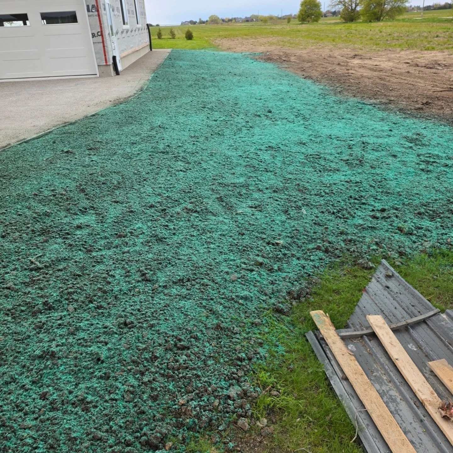 A little hydroseeding this afternoon in Zurich. #zurichhydroseeding #southhuron #southhuronhydroseeding  #hydroseeding