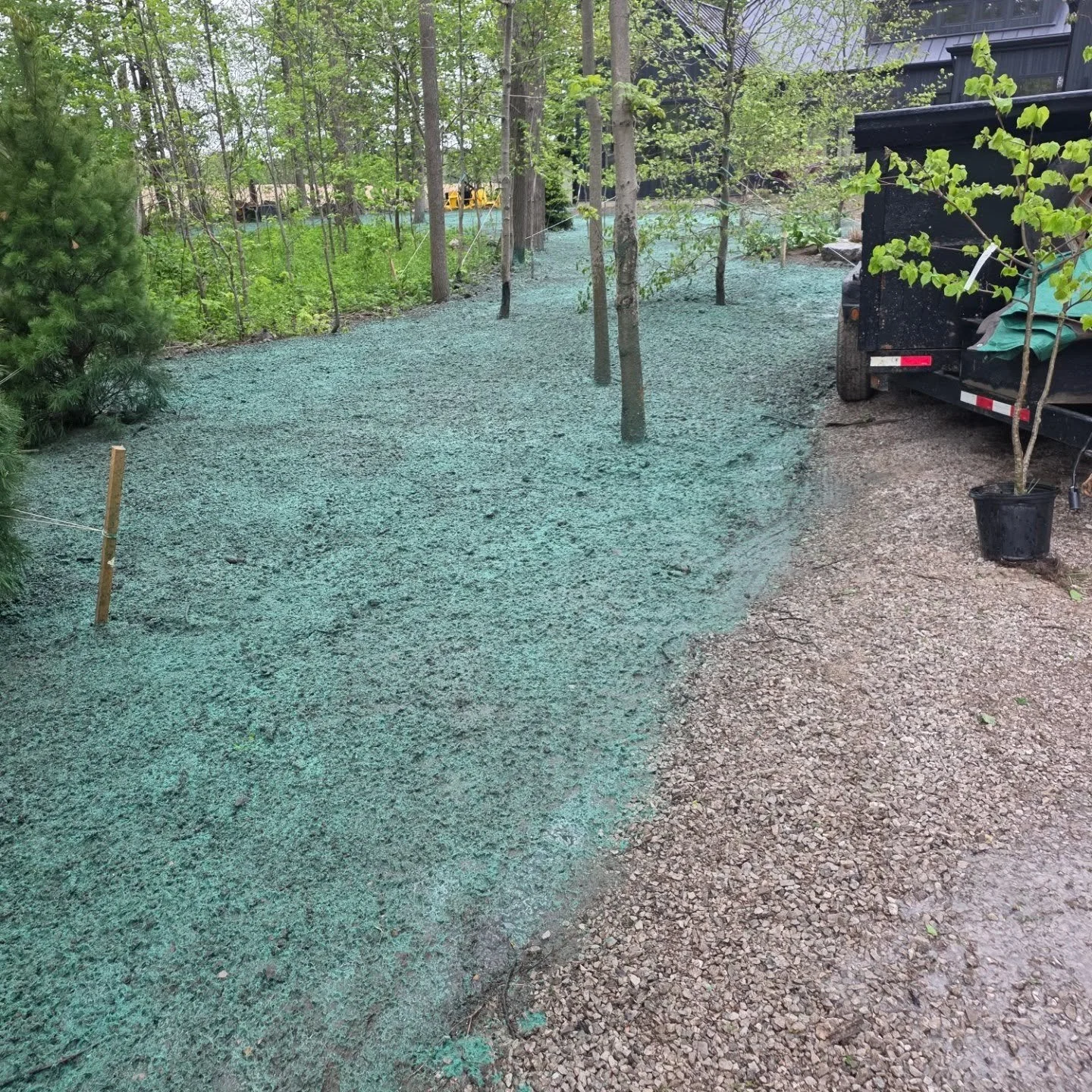 Some soil prep and hydroseeding at this new build to finish up the week just in time for the rain near komoka. #hydroseeding #komoka #hydroseedingkomoka #soilprepkomoka