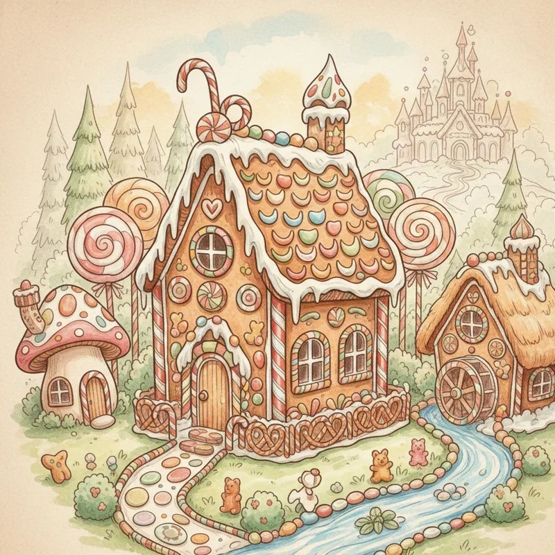 Gingerbread House Drawing Ideas