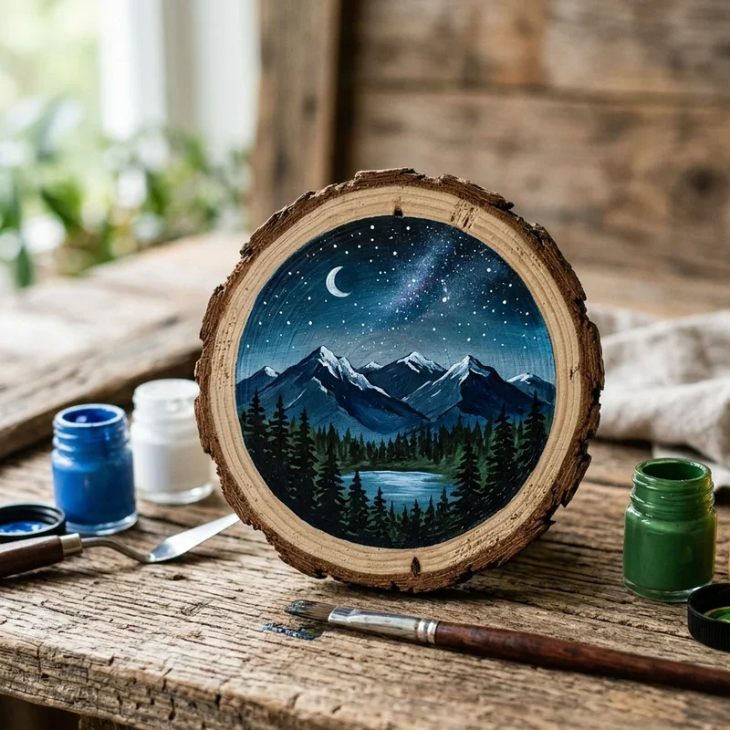 15 Wood Slice Painting Ideas for Charming DIY Decor