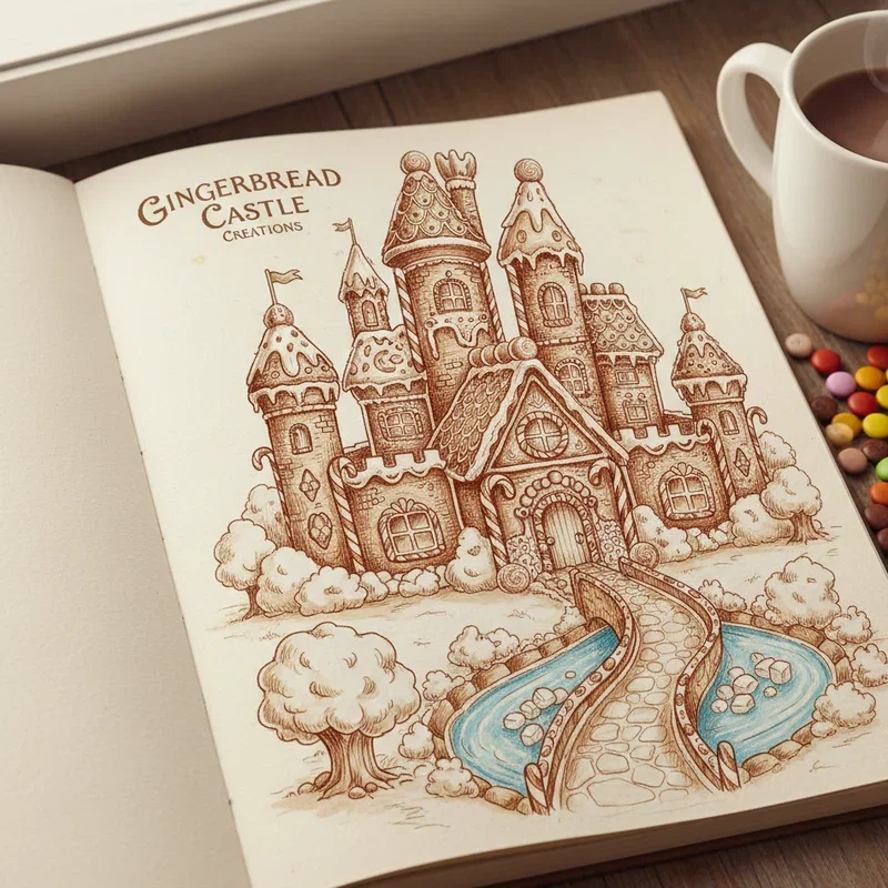 Gingerbread House Drawing Ideas