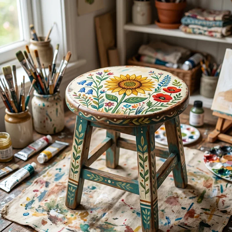 15 Stool Painting Ideas to Transform Old Furniture