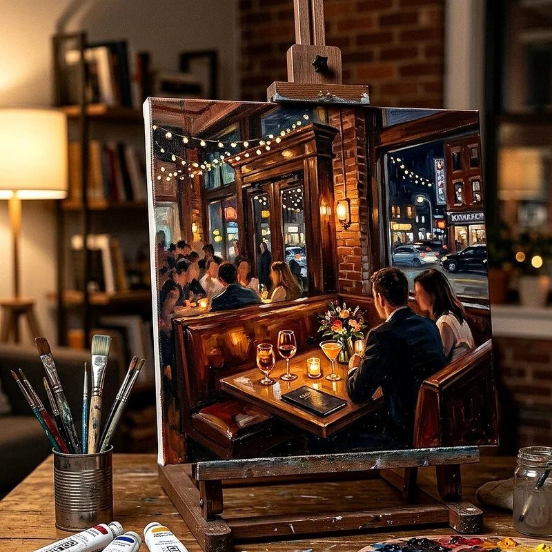 Date Night Canvas Painting Ideas
