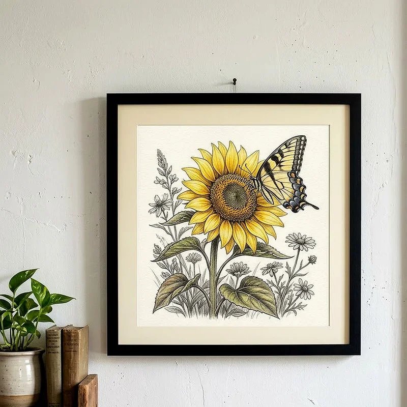 Flowers and Butterflies Drawing Ideas