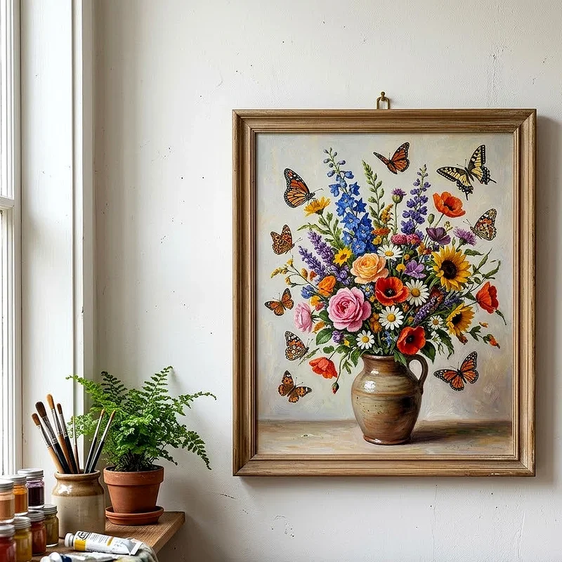 Flowers and Butterflies Drawing Ideas