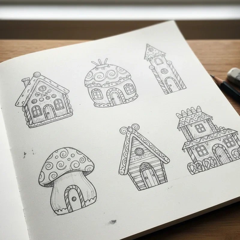 Gingerbread House Drawing Ideas