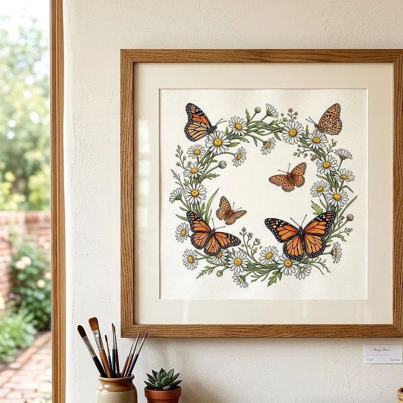 Flowers and Butterflies Drawing Ideas