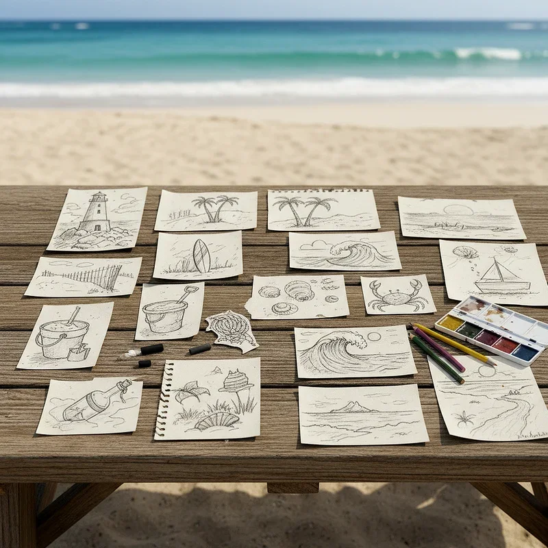 15 Beach Drawing Ideas to Capture Coastal Beauty