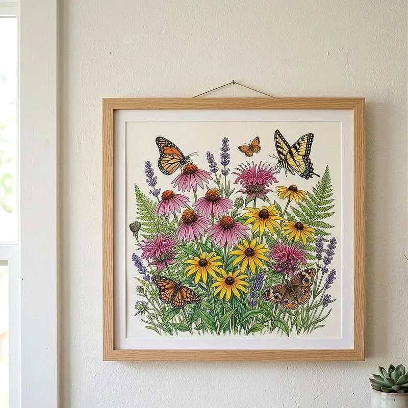Flowers and Butterflies Drawing Ideas