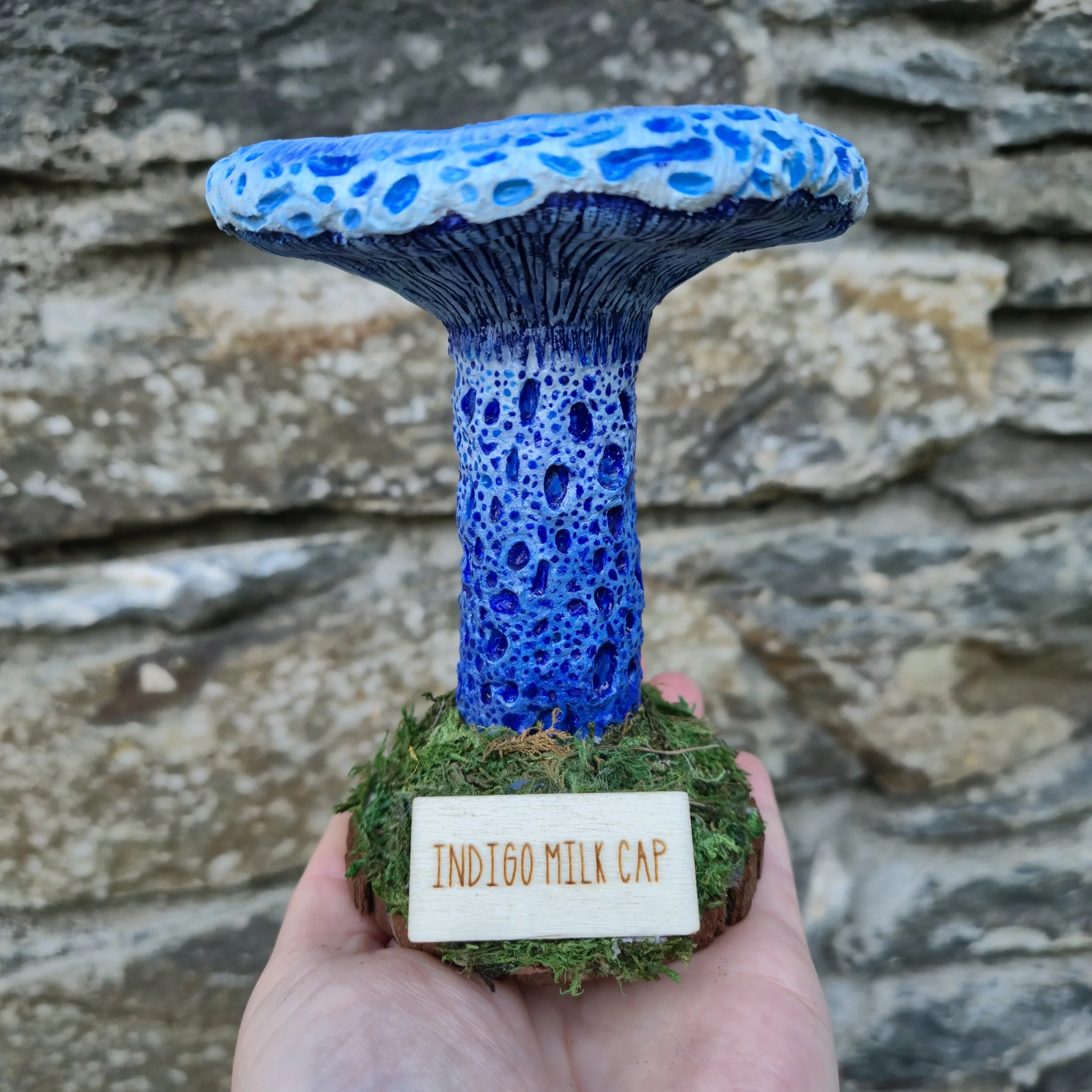 Indigo Milk Cap Mushroom Realistic Mycology Foraging Sculpture
