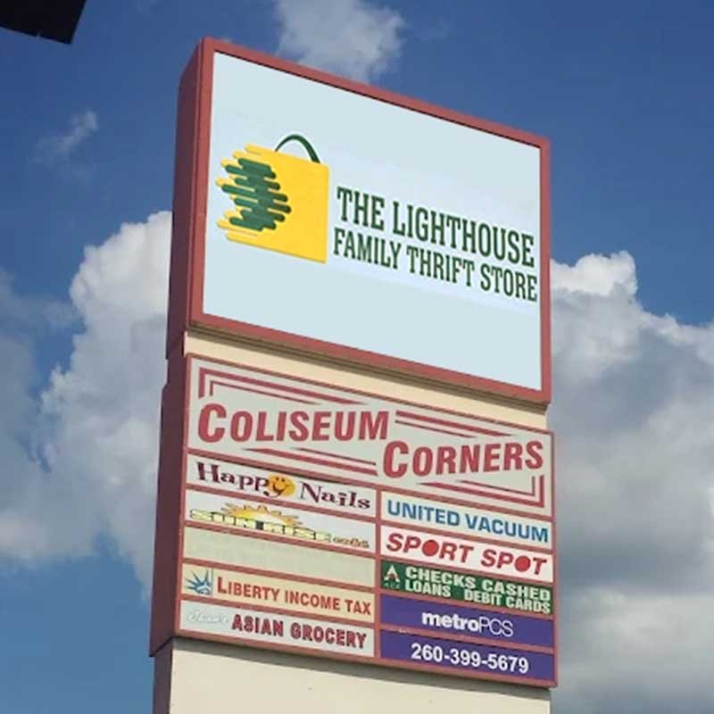 The Lighthouse Thrift Sign