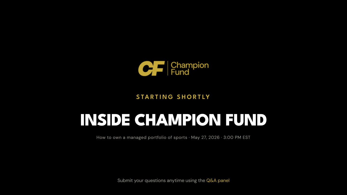 Inside Champion Fund: How to Own a Managed Sports Portfolio