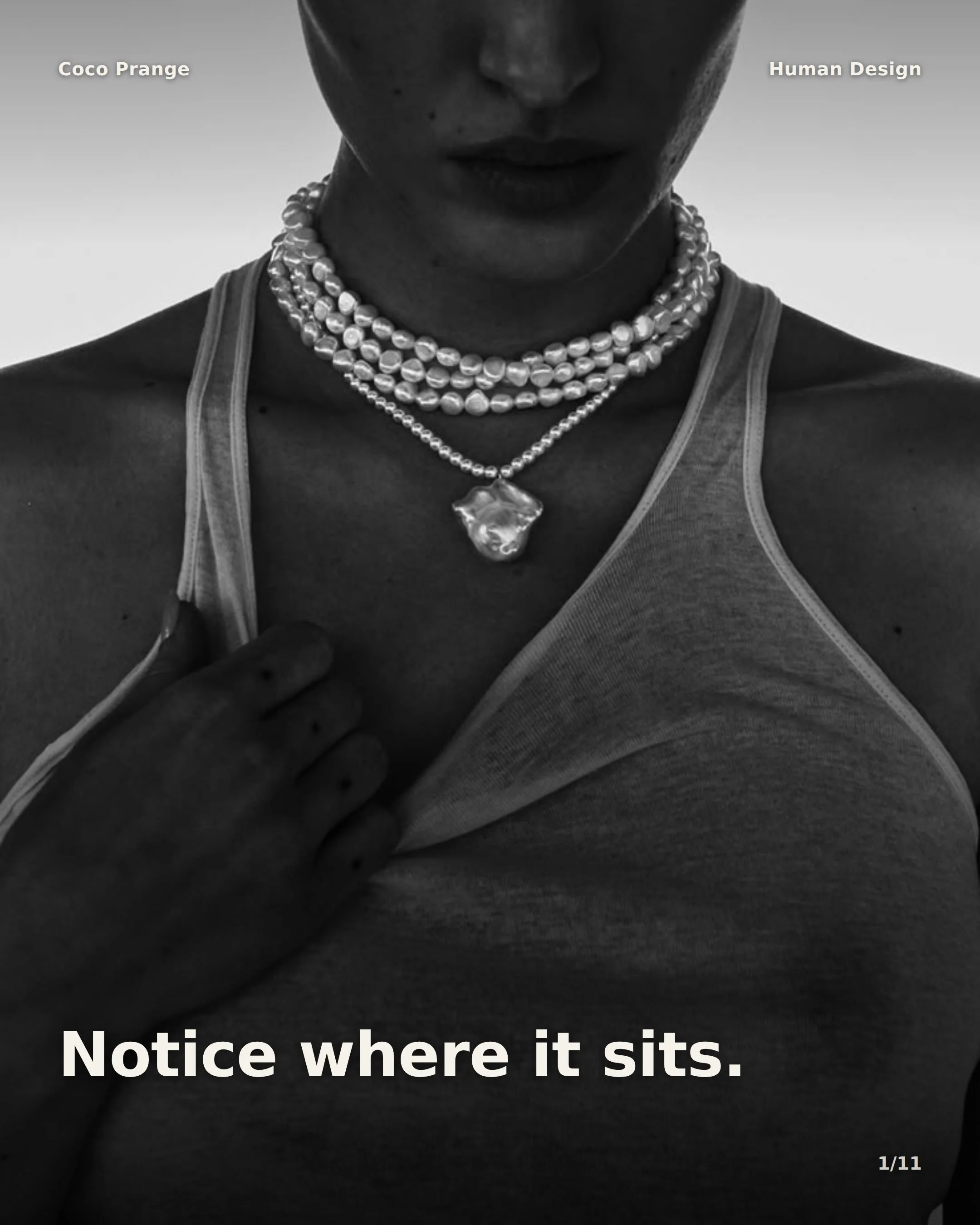 Notice where the feeling actually sits. Tight chest, knot in the stomach, shallow breath. The body speaks first. Human Design maps that.

Some of what you feel is yours, some is conditioning you picked up along the way. Knowing the difference is the 
