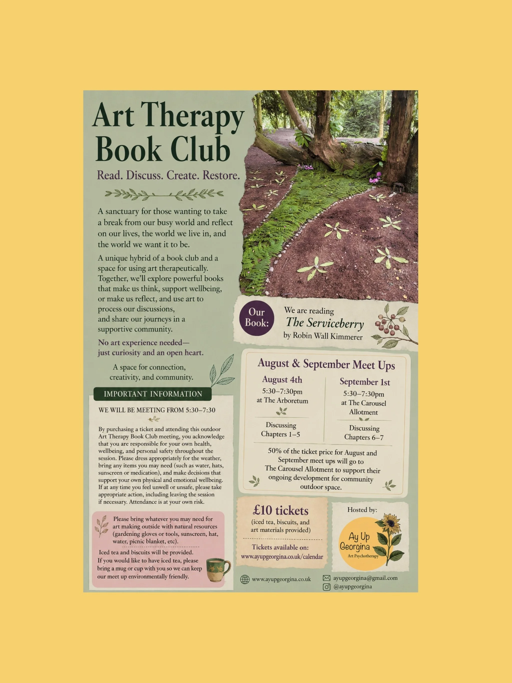 Art Therapy Book Club Eco Art Making (August & September)