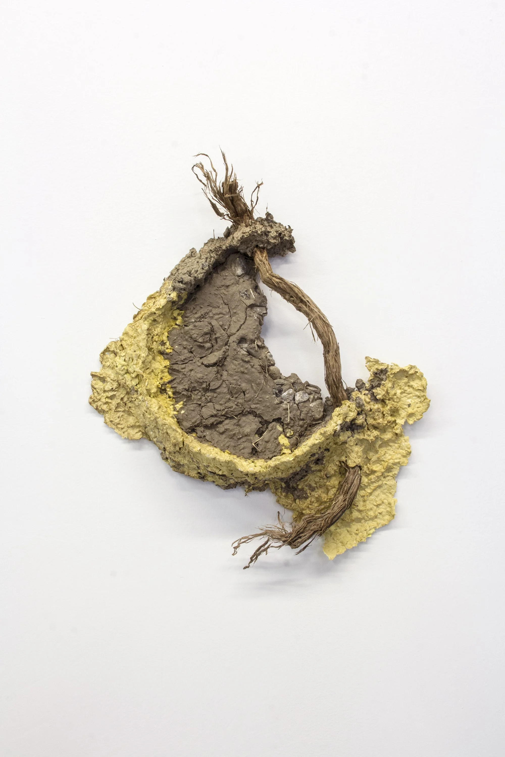 Brie Ruais
 Total Solar Eclipse , 2017
Paper pulp, dirt, stones, sagebrush root
21 x 17 x 3 in | 53 x 43 x 7.5 cm