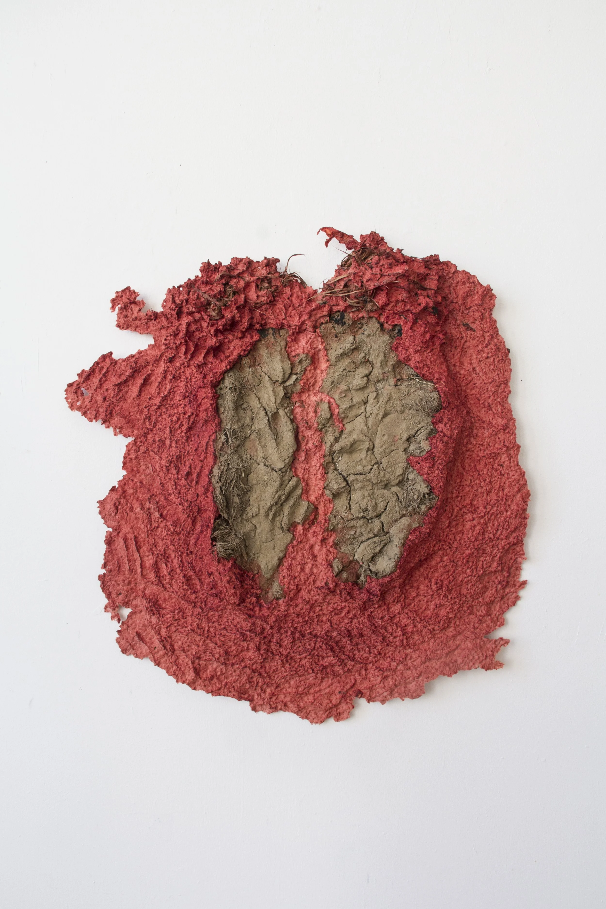 Brie Ruais
 Double Organ Basin and Range , 2017
Paper pulp, dirt from the Great Basin Desert Nevada, glue
25 x 25 x 2 in | 63.5 x 63.5 x 5 cm