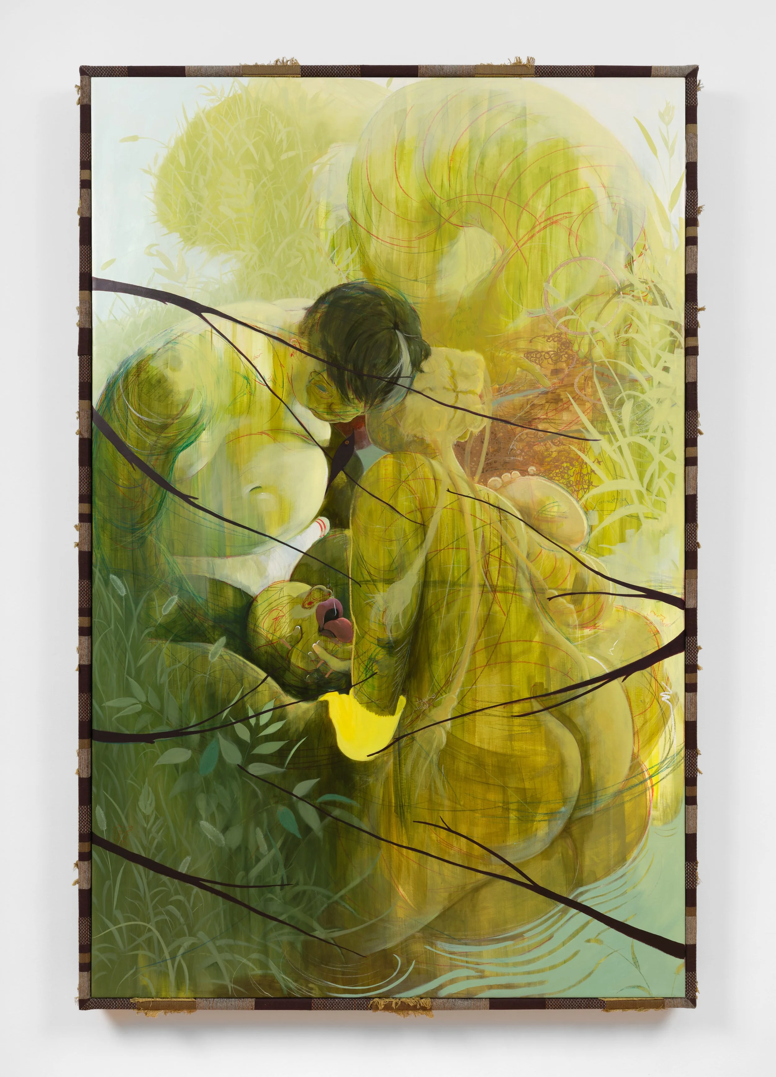  Swamp ass , 2023
Acrylic, oil, pastel and rhinestones on canvas with upholstered frame
206 x 147.5 cm | 81 x 58 in