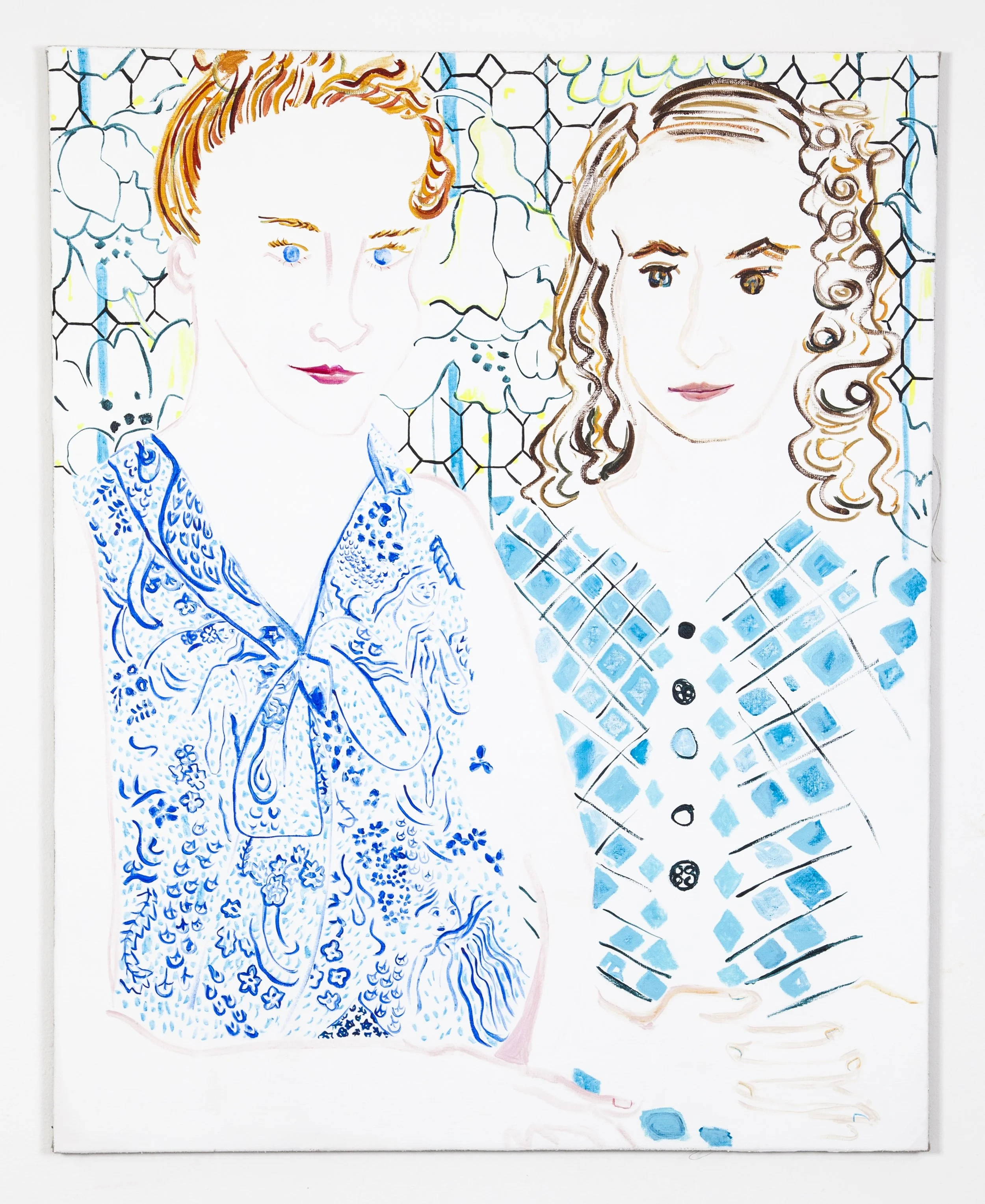 Heidi Howard
 Patricia Treib and Aliza Nisenbaum II , 2017
Oil and collage on linen
49 1/4 x 39 1/3 in | 125 x 100 cm