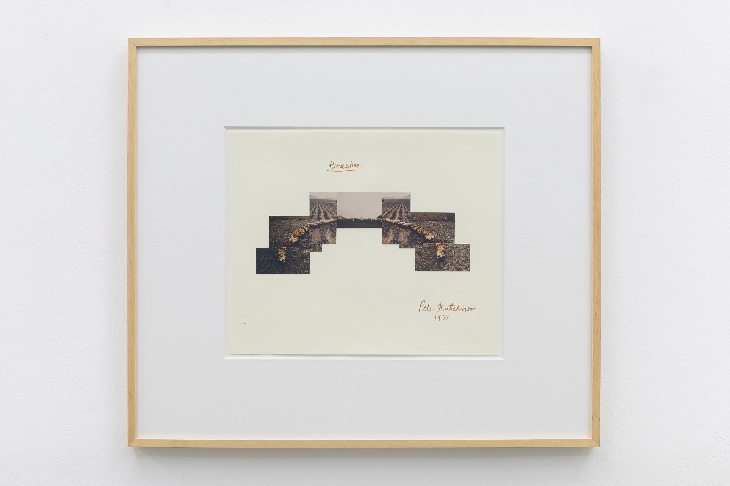  Horse Shoe , 1971
Photo-collage, ink, text on cardboard
11 x 14 1/8 in | 28 x 36 cm