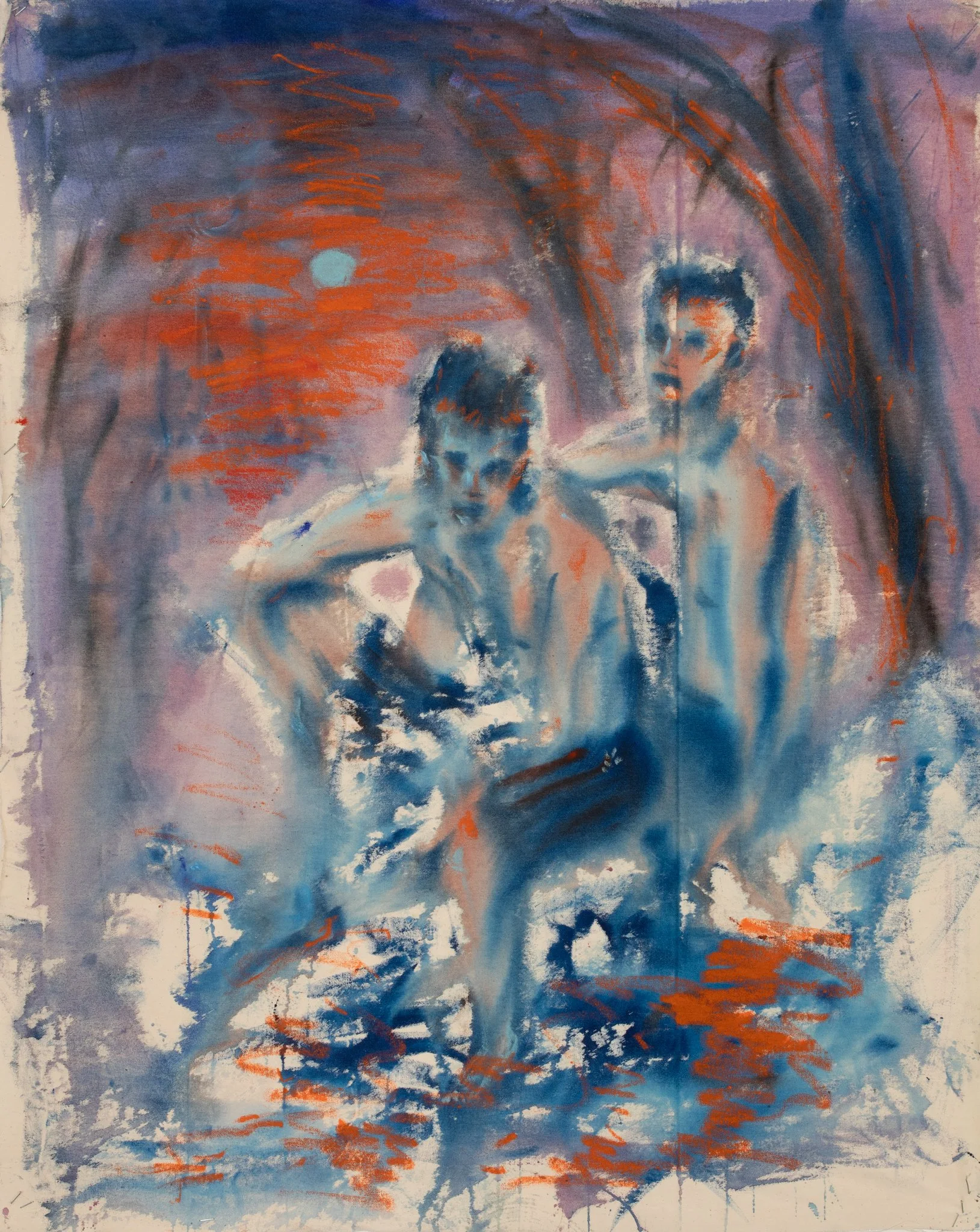  Counting frogs with the best friend , 2023
Acrylic and oil pastel on canvas
80 x 65 cm | 31 1/2 x 25 1/2 in