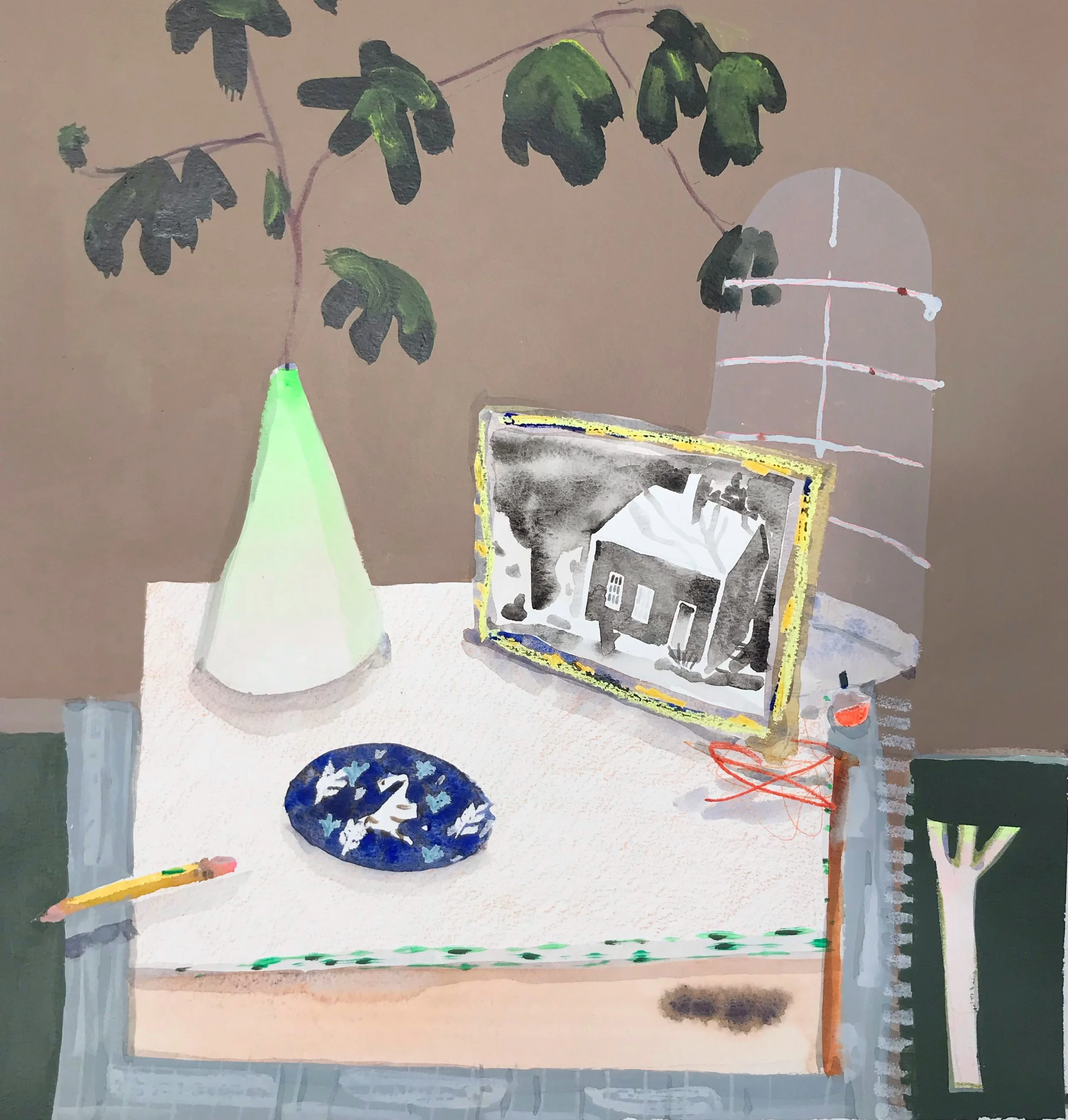  Still life with Half Cape , 2019
Mixed media on paper
16 x 16 1/2 in | 40.5 x 42 cm
21 3/4 x 20 3/4 in (framed) | 55.24 x 52.70 cm (framed)