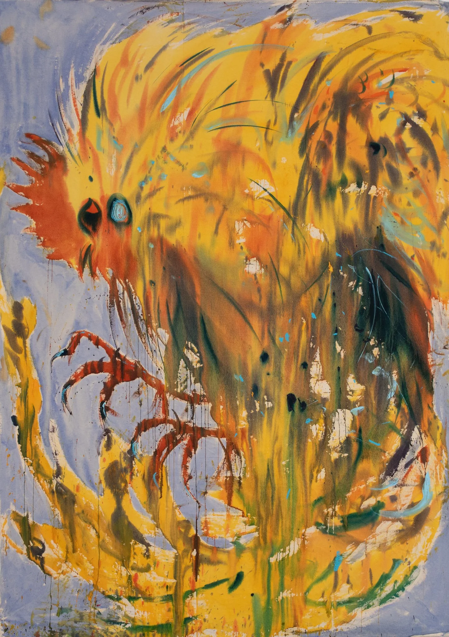  The rooster which is too passionate in September , 2023
Acrylic and oil pastel on canvas
200 x 145 cm | 78 2/3 x 57 in