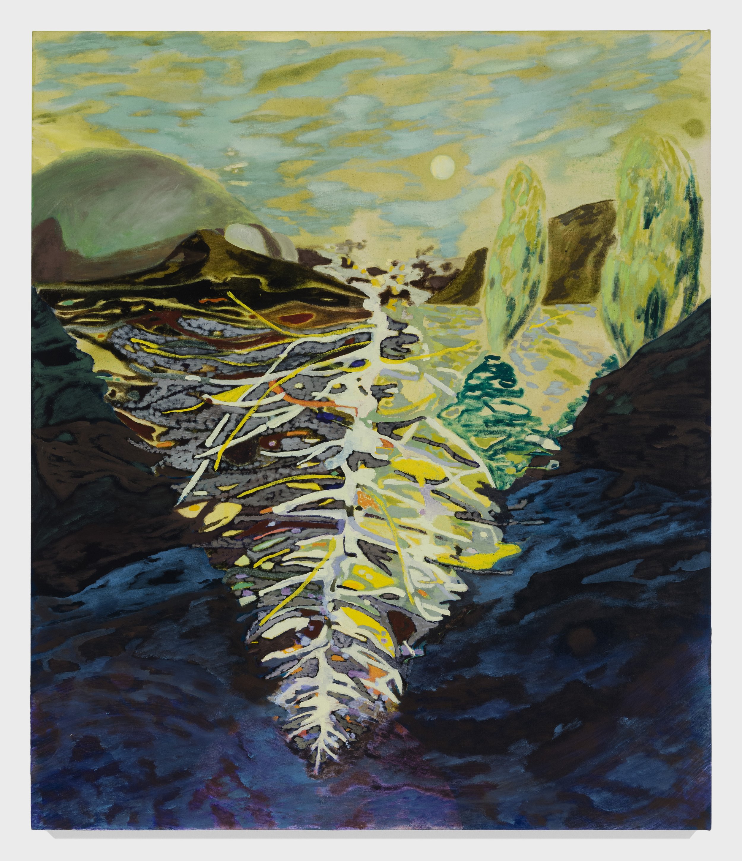  Angelina Gualdoni 
 The Heavenly Tree Grows Downwards , 2024
Acrylic and Oil on Canvas
40 x 34 in | 101.5 x 86 cm