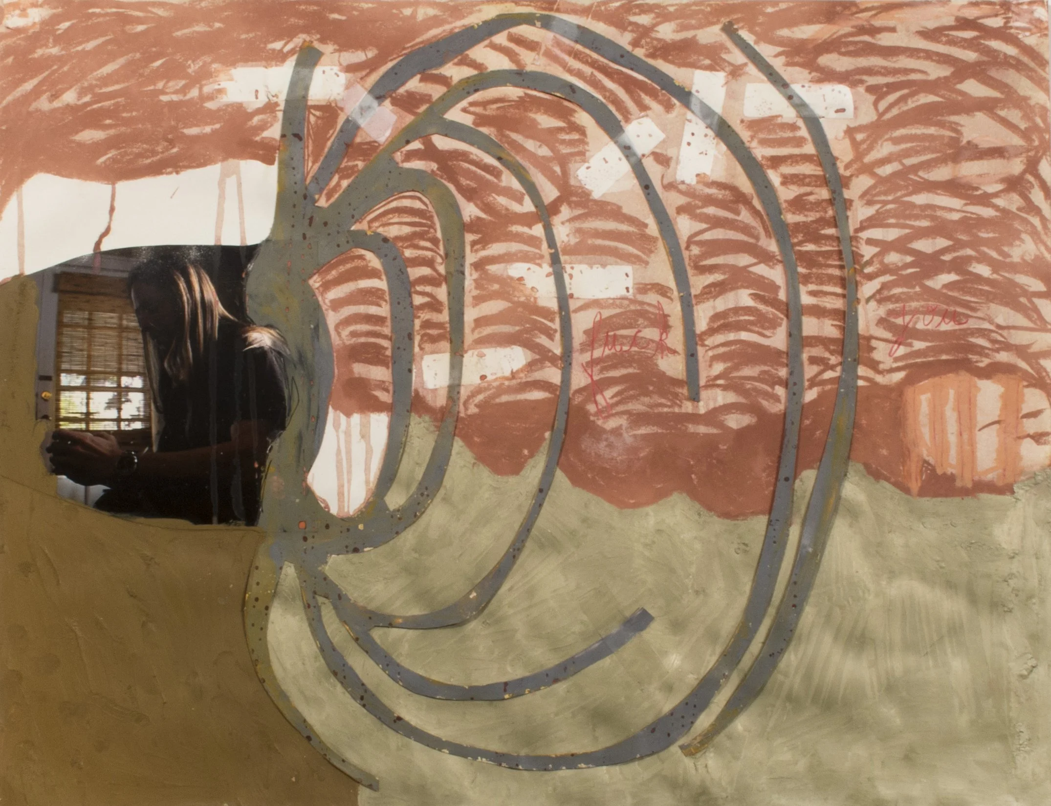  Coon Forgets Her , 2015
Oil stick, photograph, and paper cut out
45.5 x 58.5 cm | 18 x 23 in