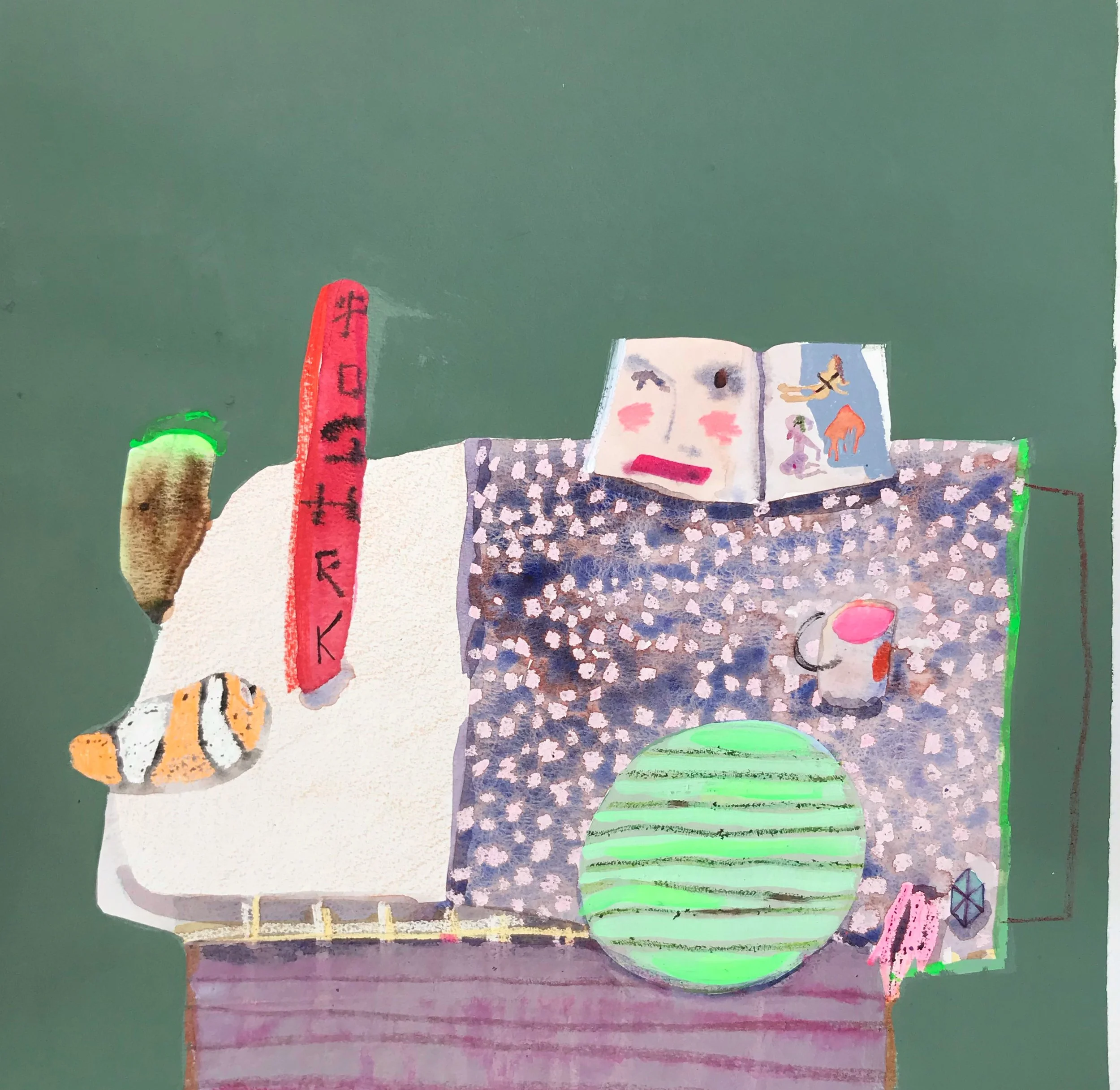  Still life with me Nemo , 2019
Mixed media on paper
16 x 16 1/2 in | 40.5 x 42 cm
21 3/4 x 20 3/4 in | 55 x 52.5 cm