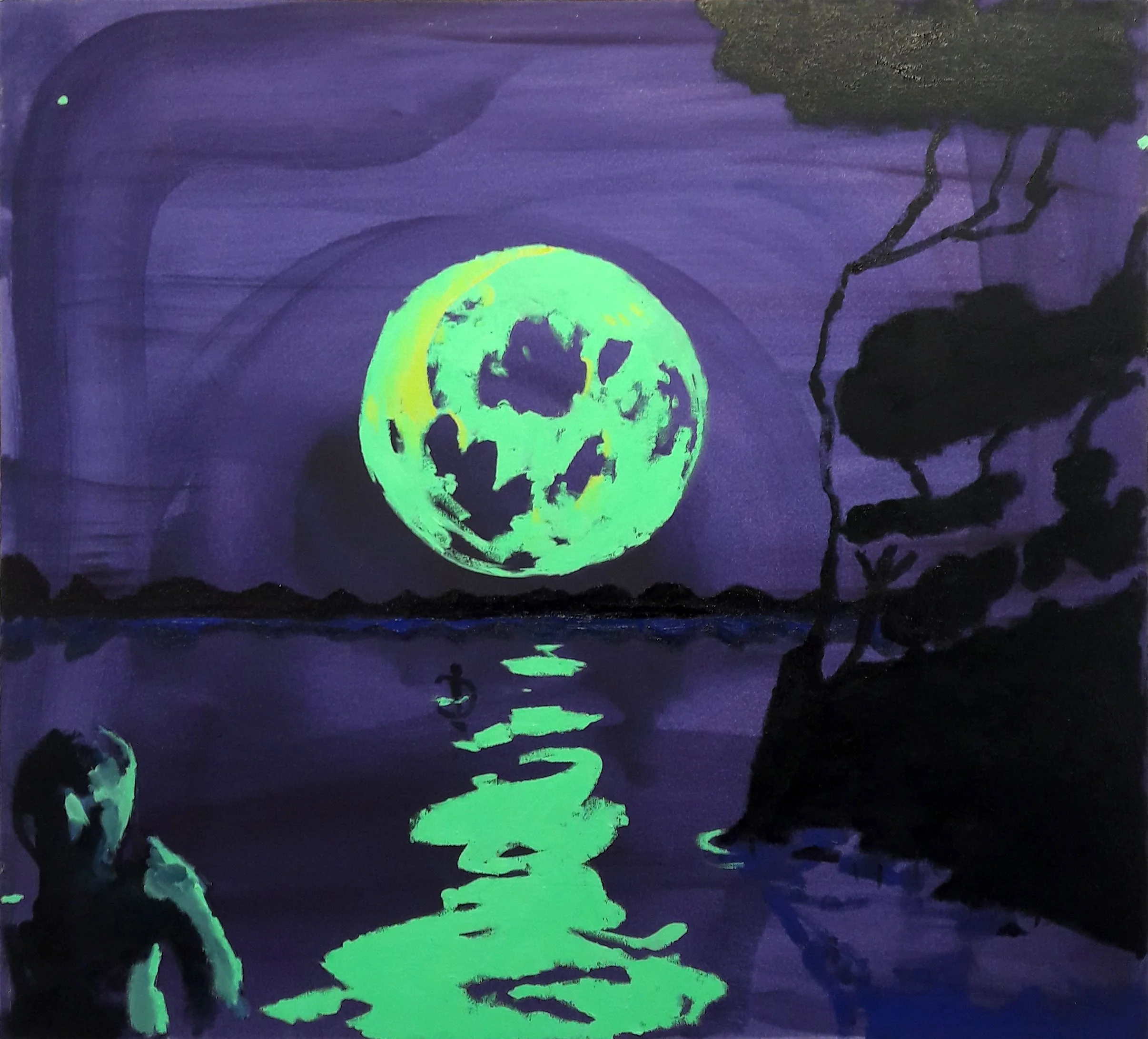 Esteban Cabeza de Baca
 Green Moon , 2017
Oil on canvas
28 x 30 in | 71 x 76 cm