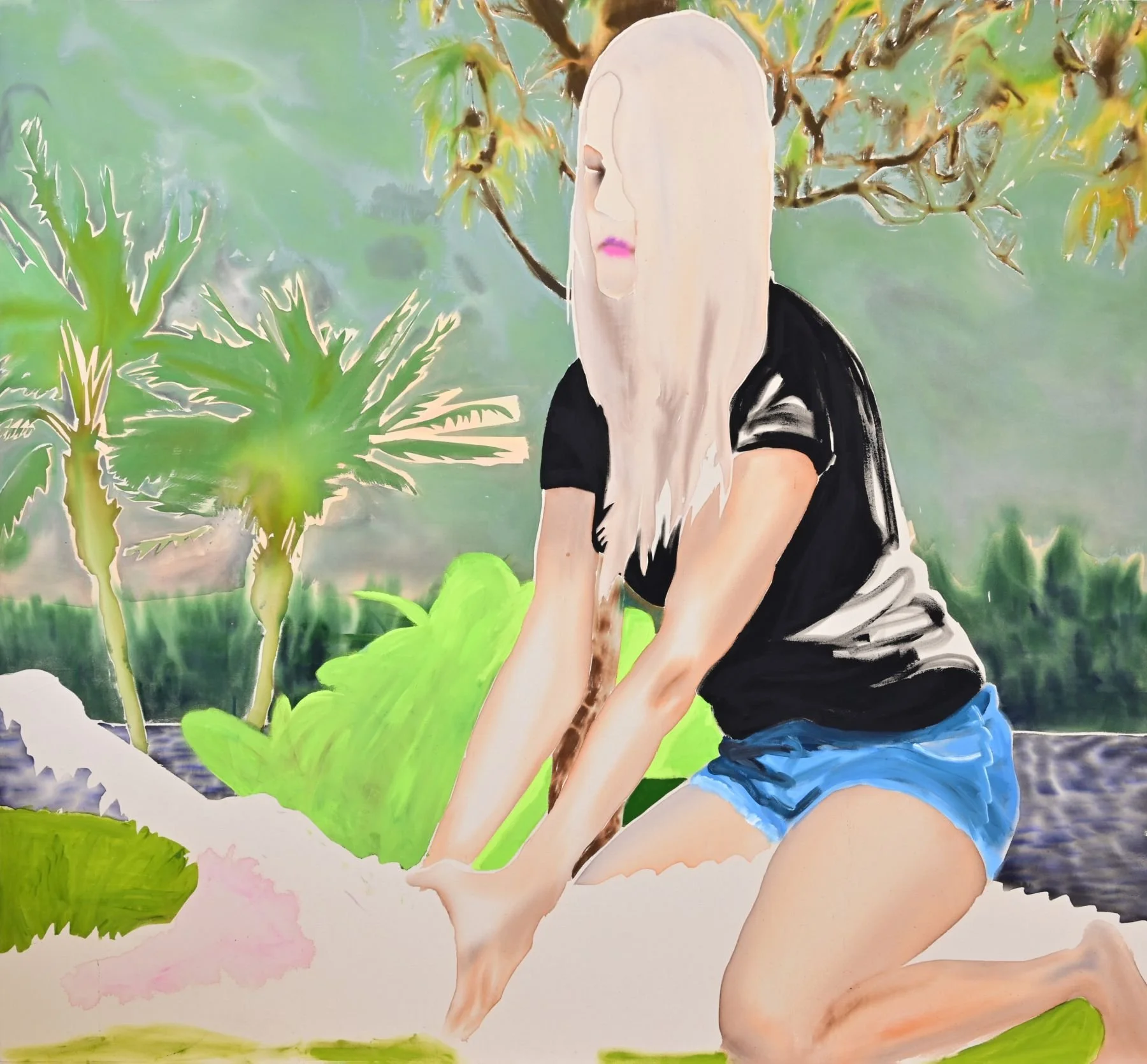  Palms , 2023
Acrylic and ink on canvas
196 x 213.5 cm | 77 x 84 in