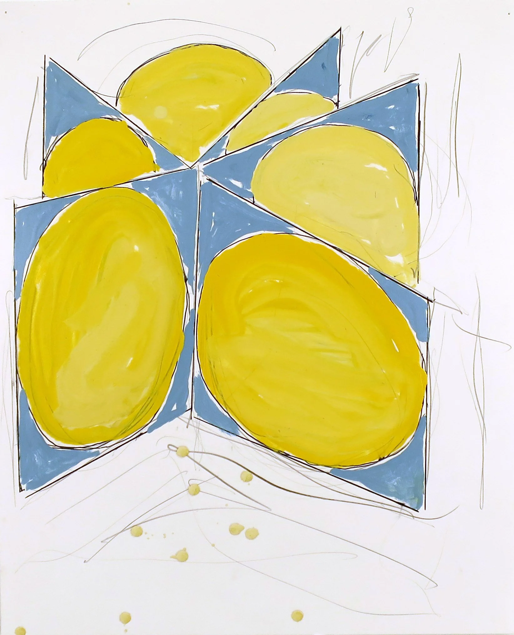  Untitled , 2017
Graphite and enamel on paper
17 x 14 in | 43 x 35.5 cm 