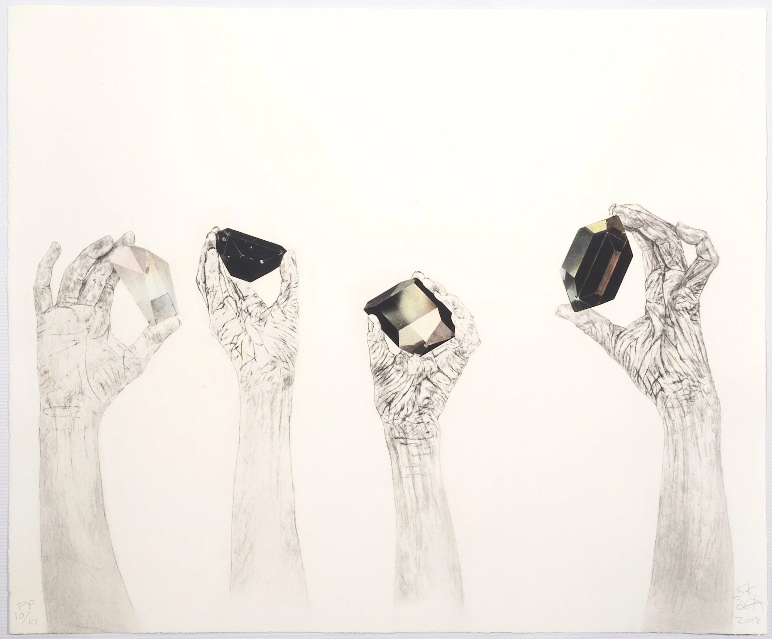 Kiki Smith
Printed by Anthony Kirk
Photogravure with color pencil drawing added by the artist printed on Rives BFK
24 x 20 in | 51 × 61 cm
Edition of 20 + 10 AP + 5 PP