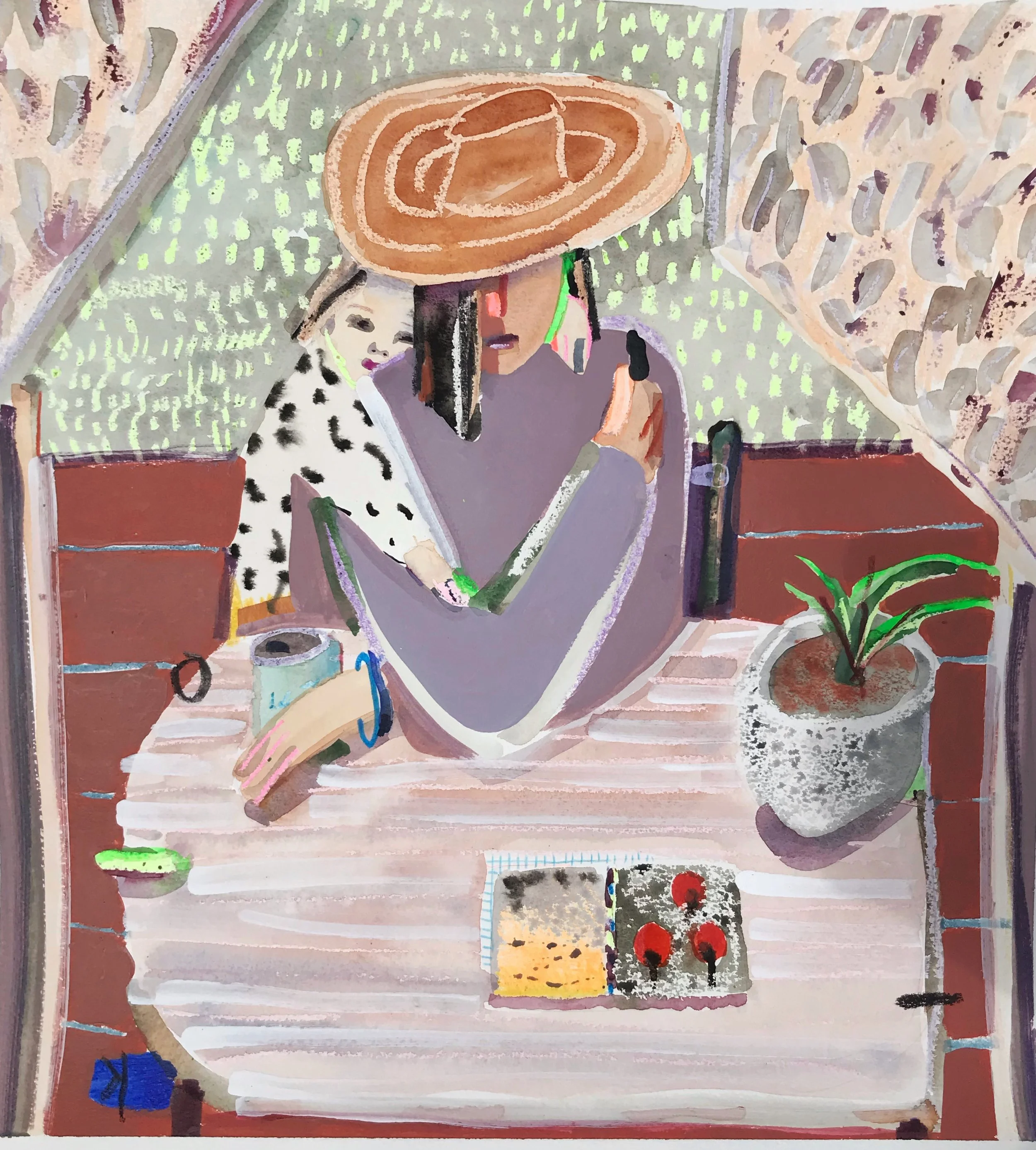  Tara and Reese , 2019
Mixed media on paper
16 x 17 in | 40.5 x 43 cm
21 3/4 x 20 3/4 in (framed) | 55 x 52.5 cm (framed)