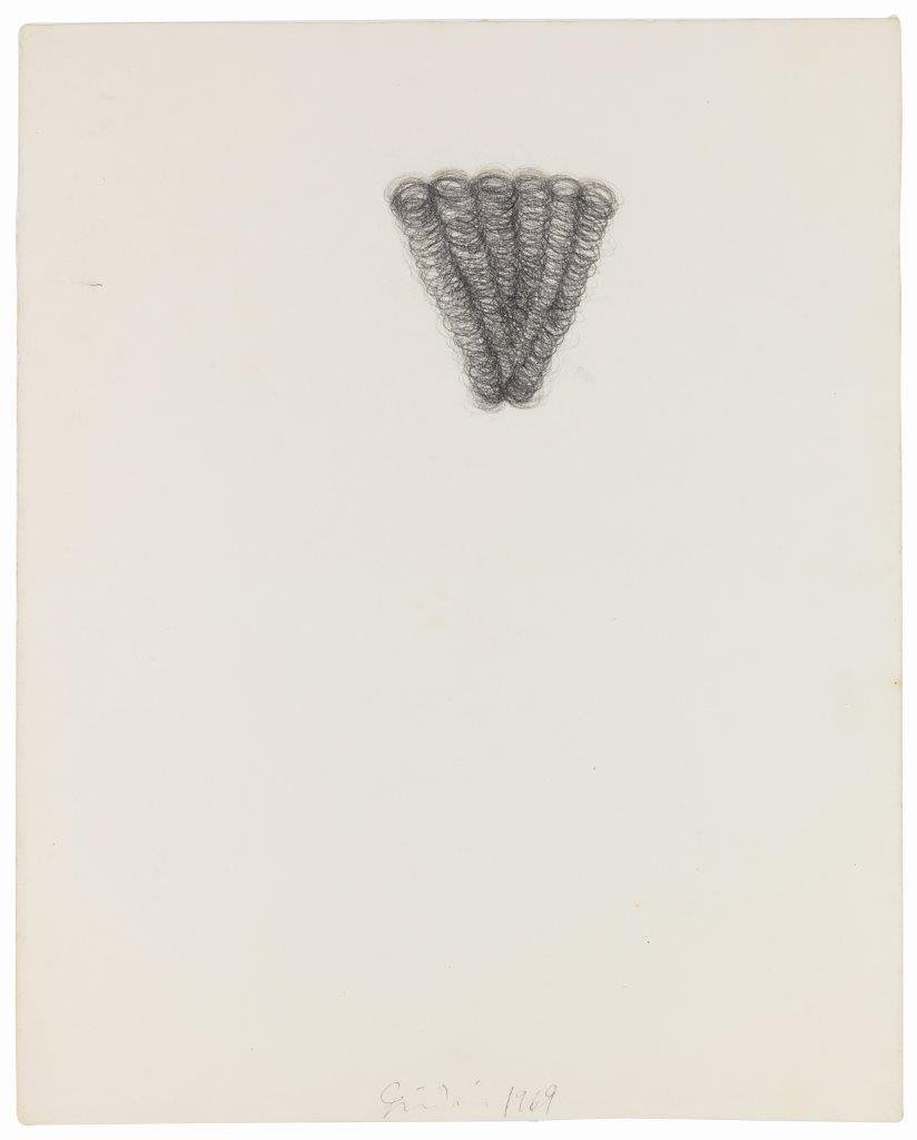  Untitled , 1969
Graphite on paper
25 x 20 1/4 in | 63.5 x 51 cm
27 x 22 in | 68.5 x 56 cm