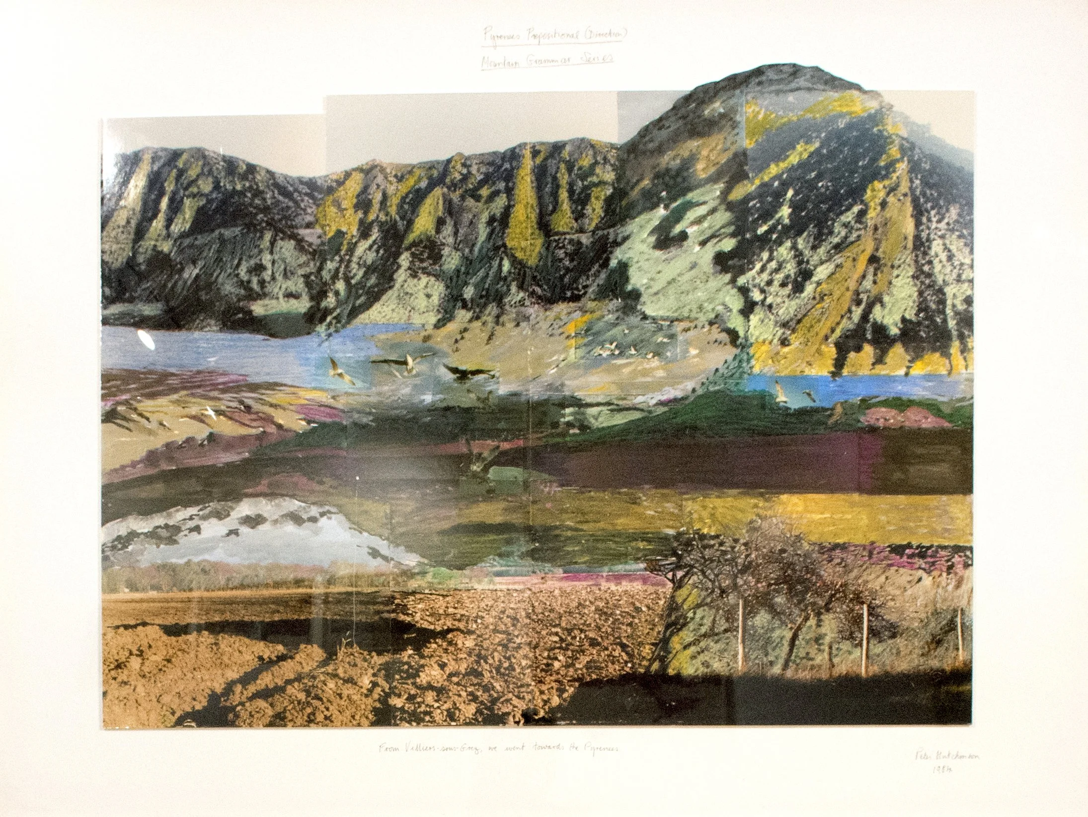  Pyrenees Propositional (Direction) - From the Mountain Grammar Series , 1984
Photo-collage, ink, text on cardboard
39 1/2 x 54 in | 100 x 137 cm