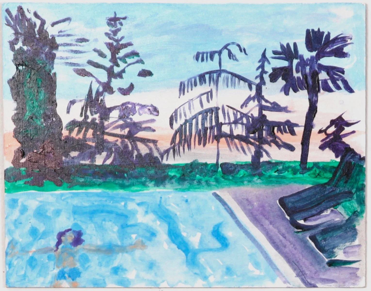 Heidi Howard
 Esteban Hotel Villa Malpensa , 2017
Acrylic on board
9 1/2 x 12 in | 24 x 30 cm