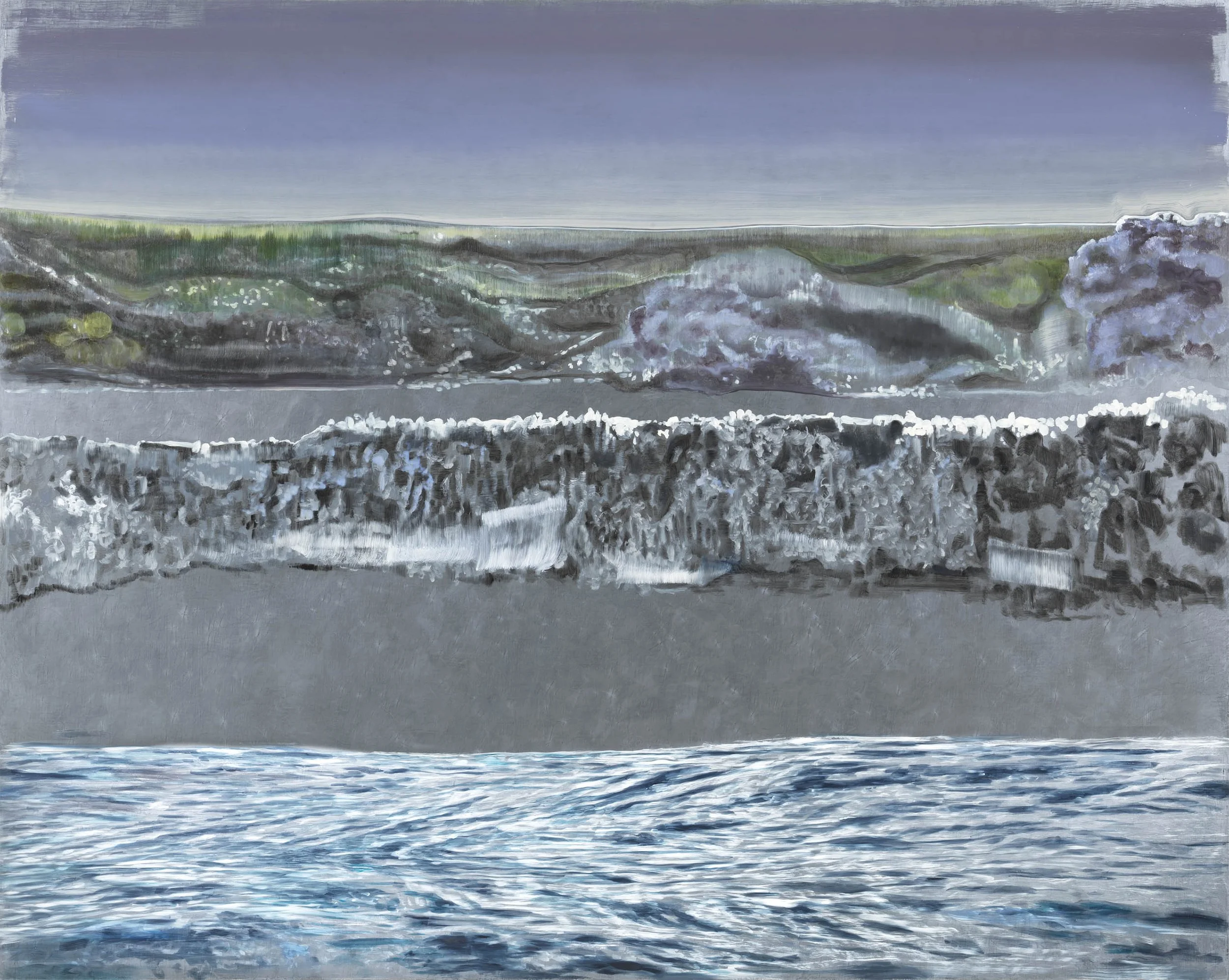  Backlit Waves of Los Angeles , 2012
Oil and graphite on linen
90 x 114 in | 228.5 x 289.5 cm