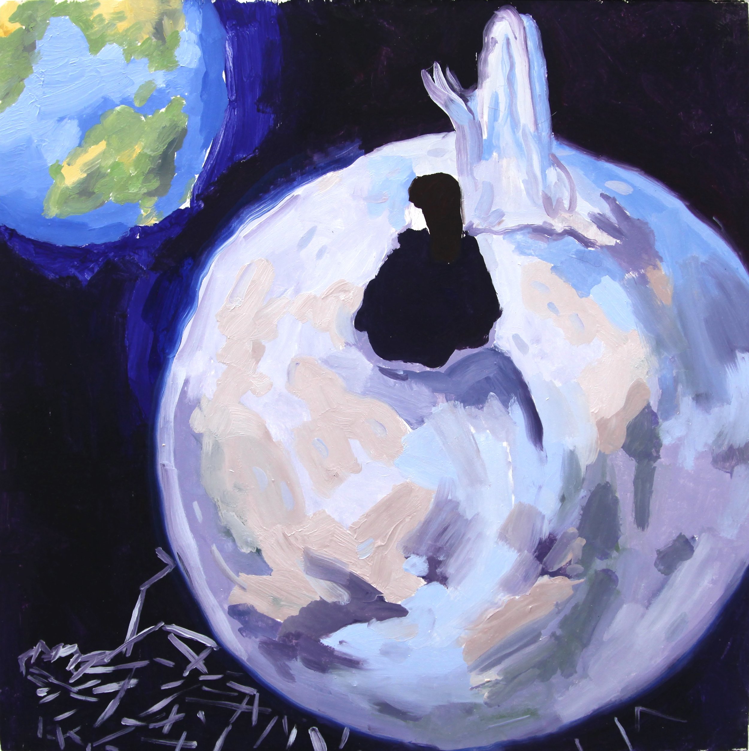 Esteban Cabeza de Baca
 Ghost Walk , 2017
Oil on wood
17 x 17 in | 43 x 43 cm