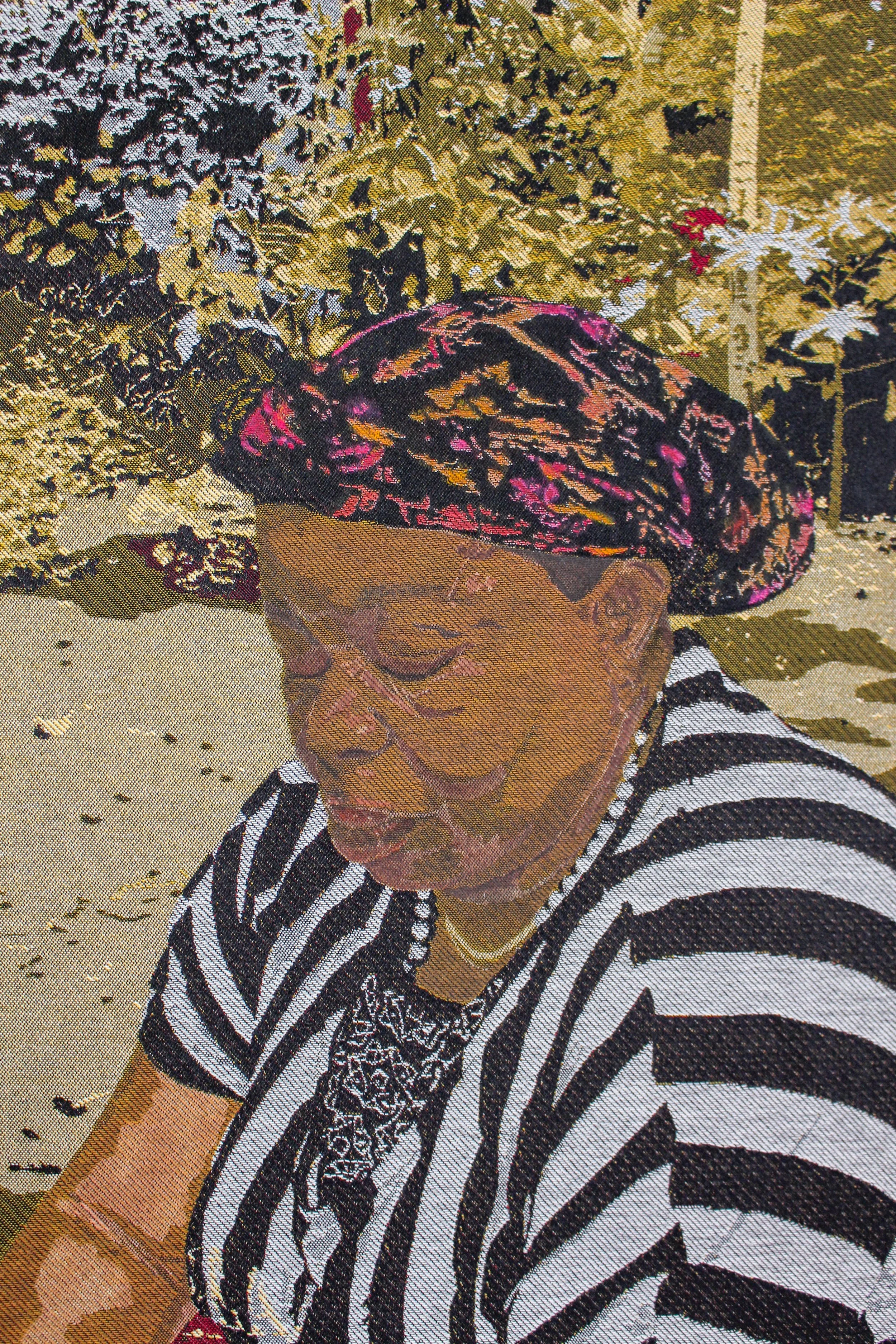 Malaika Temba
Detail  Preparing Dinner , 2025
Jacquard woven fabric, paint
61 x 52 in | 155 x 132 cm