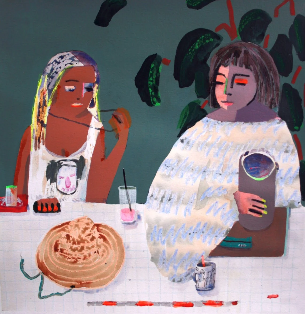  Drinks , 2018
Mixed media on paper
16 x 17 in | 40.5 x 43 cm