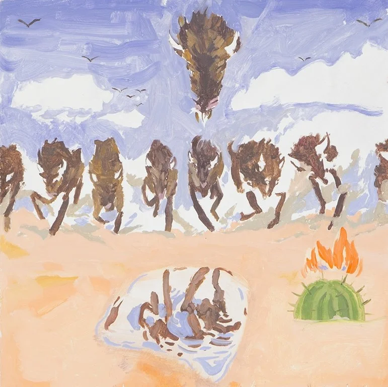 Esteban Cabeza de Baca
 Ancestors Are Watching , 2017
Oil on wood
17 x 17 in | 43 x 43 cm