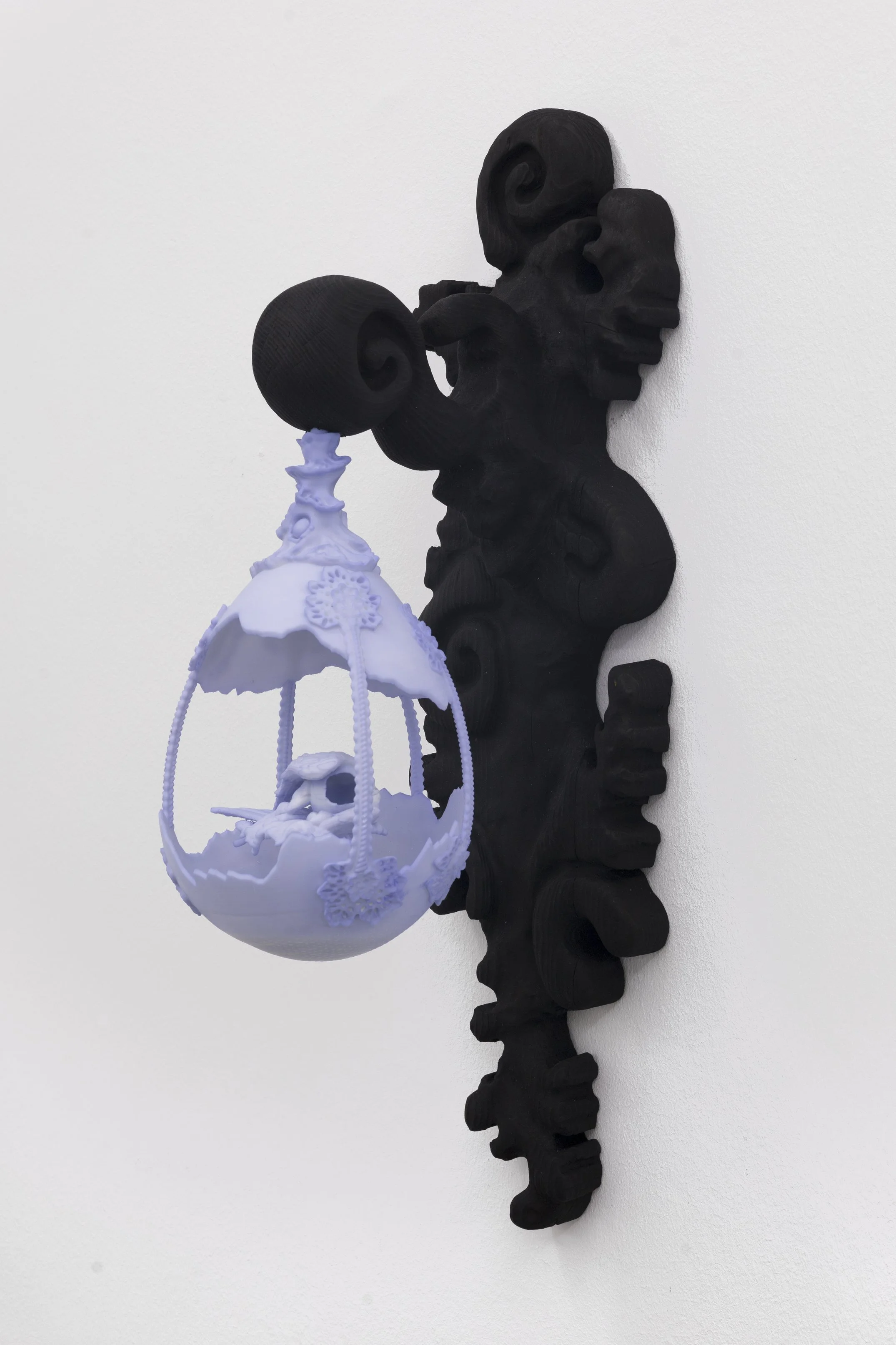  Slumbering Warden , 2024
Charred pinewood, 3D printed soy-based resin, linseed oil, dye, hardware
69 x 20 x 25 cm | 27 x 8 x 10 in